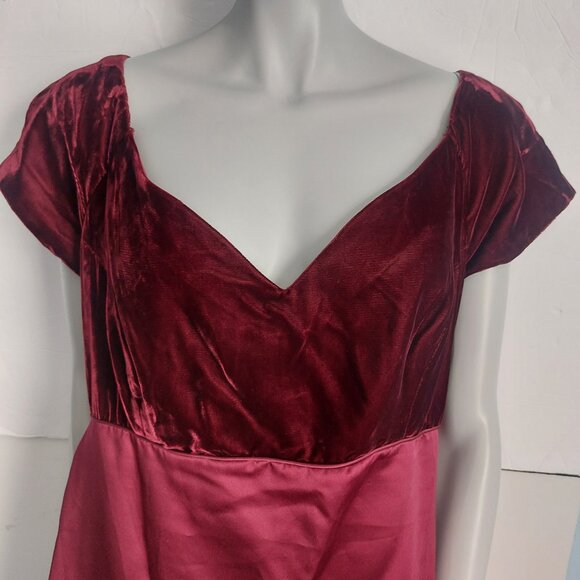 Alfred Angelo Red Velvet Satin Gown Size 20W Formal Romantic Holiday Dress - Picture 5 of 15